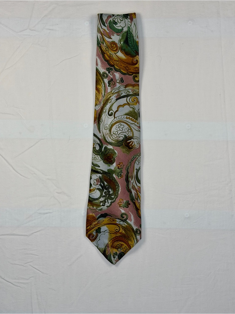 Vintage Dior Monsieur Silk Tie 70s Paisley Florals
